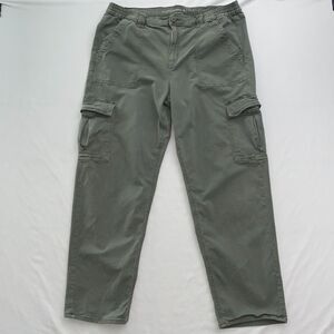 American Eagle Cargo Pants Stretch High Rise Womens 18 Green Utility Gorpcore